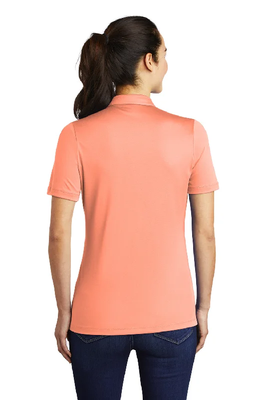 Sport-Tek Womens Moisture Wicking Short Sleeve Polo Shirt - Soft Coral Orange