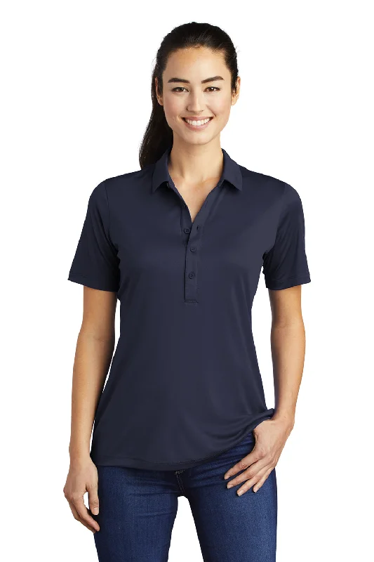 Sport-Tek Womens Moisture Wicking Short Sleeve Polo Shirt - True Navy Blue