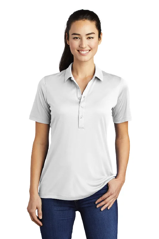 Sport-Tek Womens Moisture Wicking Short Sleeve Polo Shirt - White