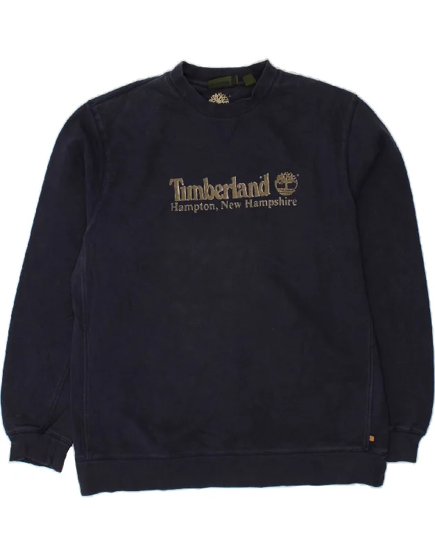 TIMBERLAND Mens Graphic Sweatshirt Jumper 2XL Navy Blue Cotton