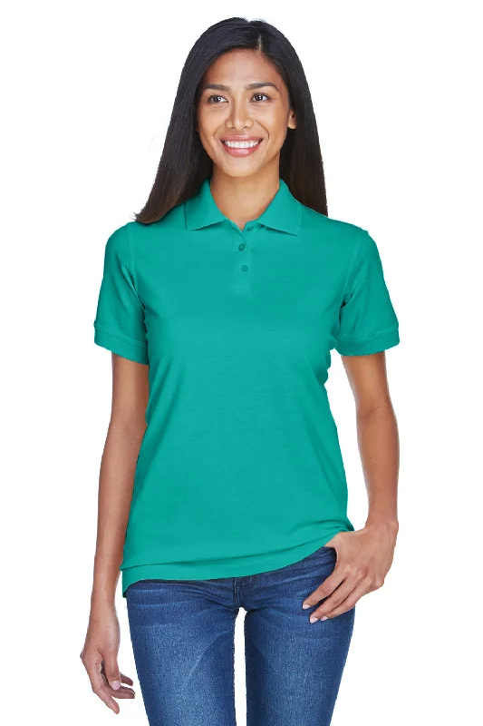 UltraClub Womens Classic Short Sleeve Polo Shirt - Jade Green - Closeout