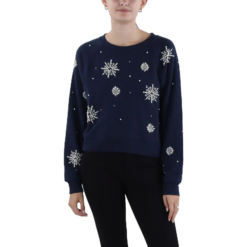 Wildfox Womens Snowflake Crewneck Long Sleeve Sweatshirt