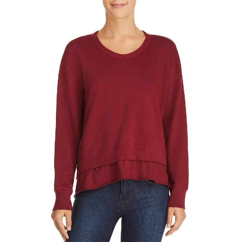 Wilt Womens Layered Hem Long Sleeve Sweatshirt, Crew