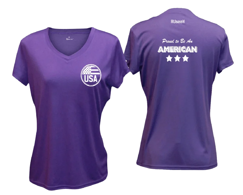 Women's Reflective Short Sleeve Shirt - Proud American