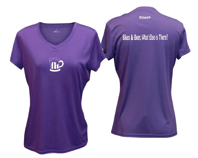 Women's Reflective Short Sleeve Shirt - Bikes & Beer